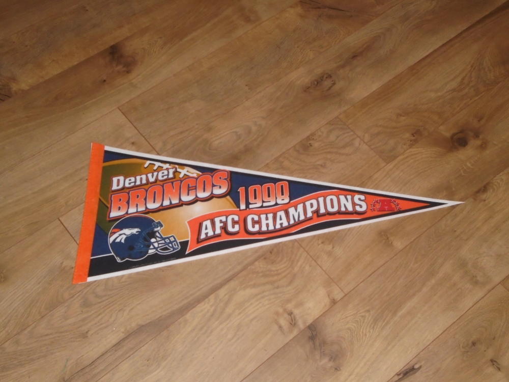1998 DENVER BRONCOS AFC CHAMPS PENNANT  FULL SIZE   FREE PENNANT COVER