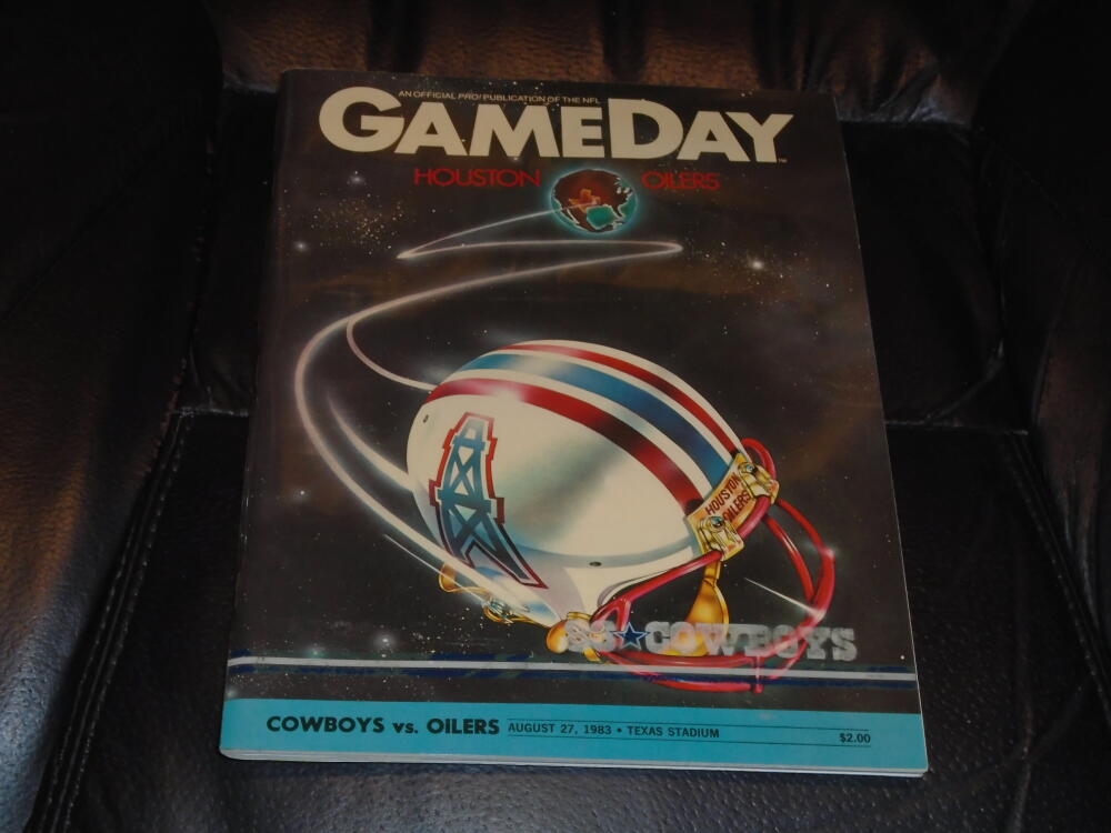 1983 OILERS AT COWBOYS NFL FOOTBALL PROGRAM  HOF BRUCE MATHEWS ROOKIE EX-MINT