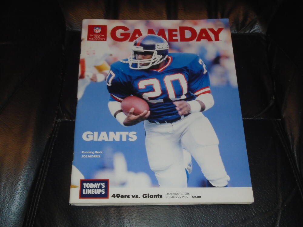 1986 GIANTS AT 49ERS NFL FOOTBALL PROGRAM  EX-MINT