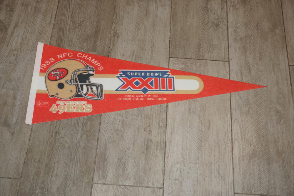 1989 49ERS NFC CHAMPS SUPER BOWL PENNANT FULL SIZE FREE PENNANT COVER