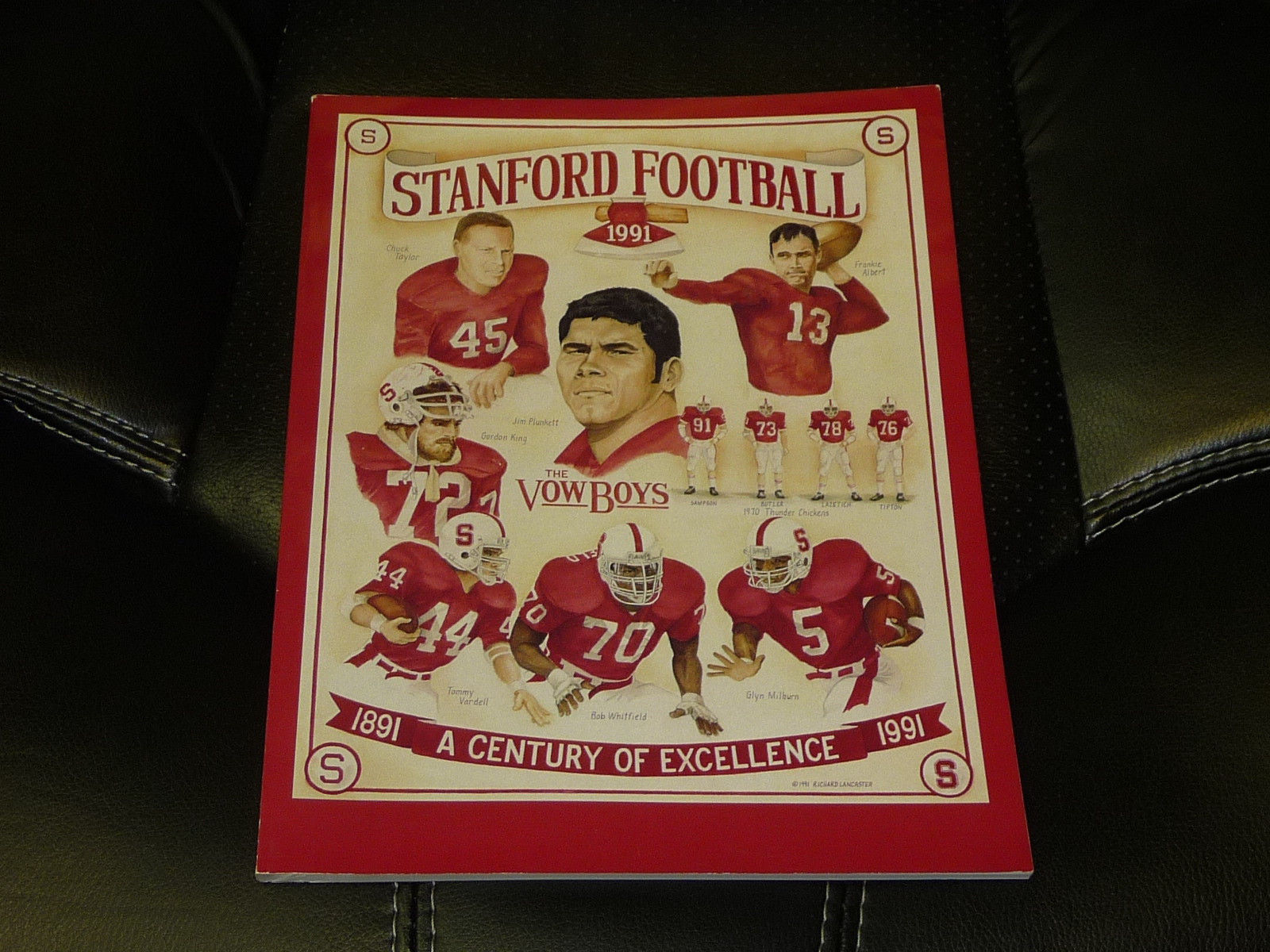 1991 STANFORD COLLEGE FOOTBALL MEDIA GUIDE JIM PLUNKETT COVER EX-MINT  BOX 18